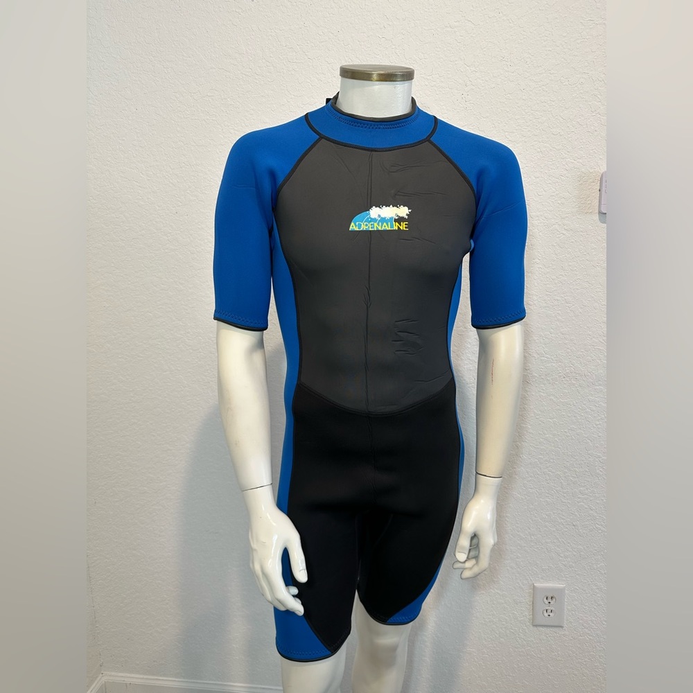 Adrenaline swimsuit Men Short Sleeve Wetsuit, See Measures